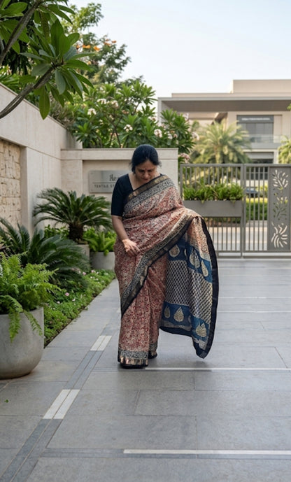 Buy Maheshwari Cotton Silk Saree Online | Lightweight Office Wear Saree
