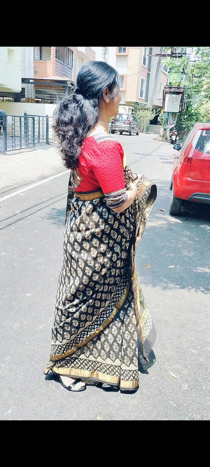 Buy Maheshwari Cotton Silks Saree Online / Lightweight Office wear saree  Office