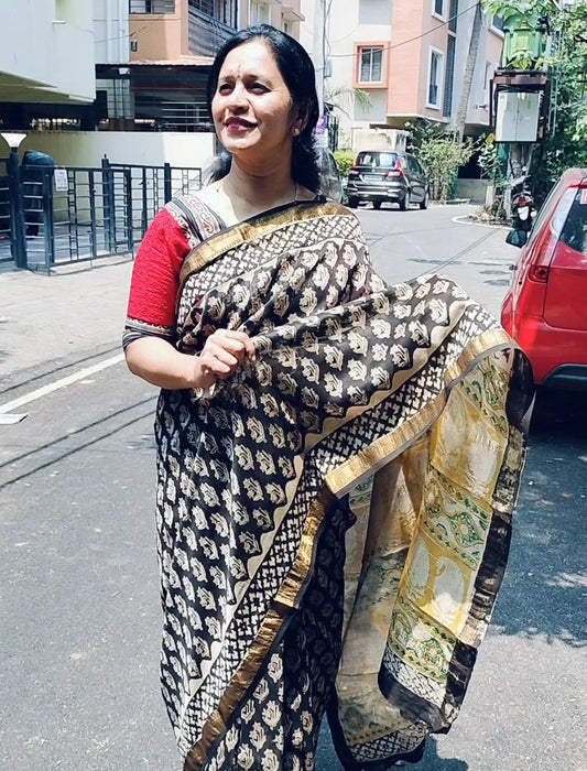 Buy Maheshwari Cotton Silks Saree Online / Lightweight Office wear saree  Office