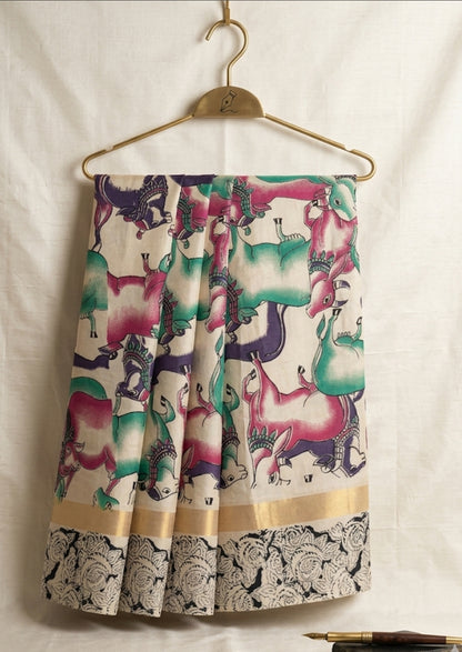Kalamkari Nellore Mangalagiri Silk Saree