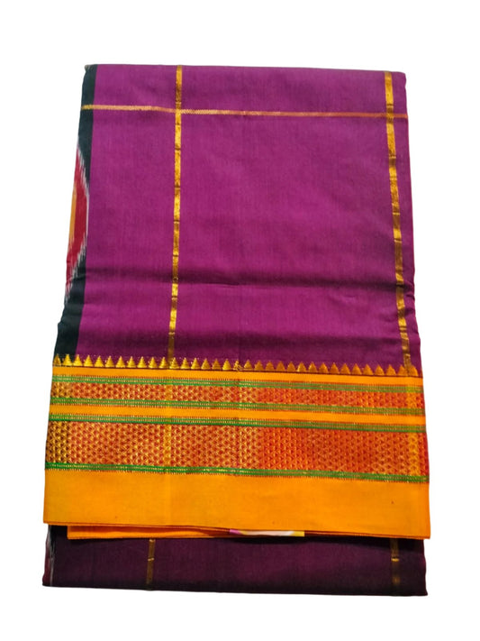 Ilkal Cotton Silk with Ikkat Pallu Purple