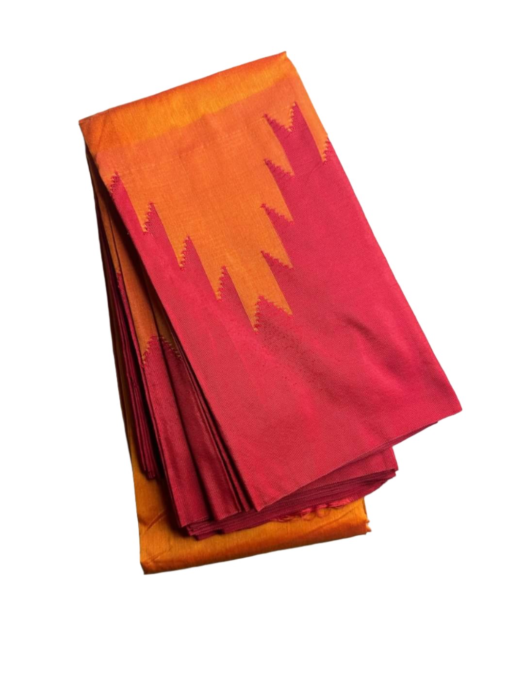 Ilkal Temple Border Orange Red