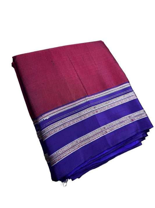 Ilkal Satin Silk Saree Maroon Blue