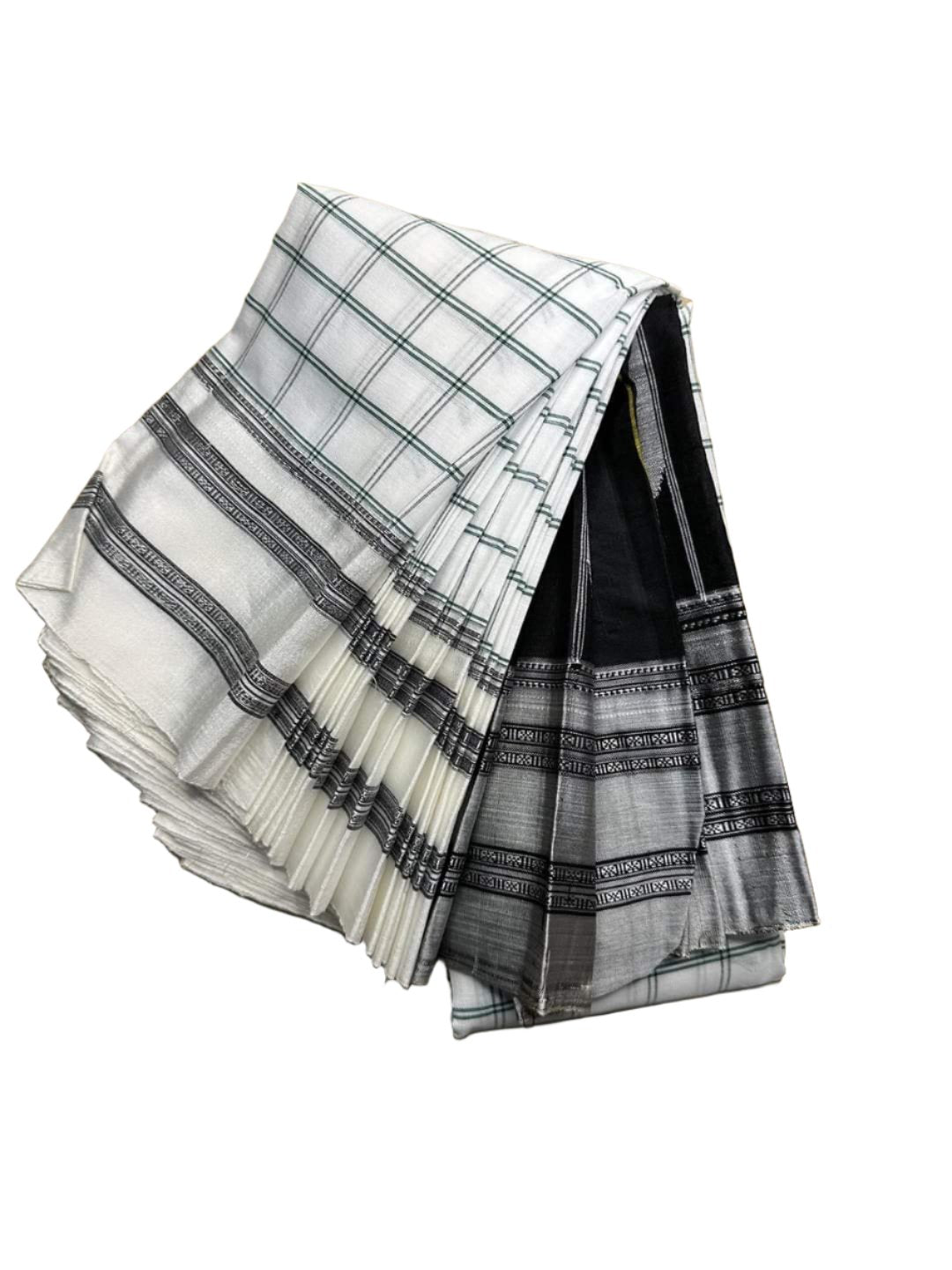 Ilkal Pure Cotton Saree White with Black