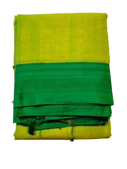 Ilkal Satin Silk Saree yellow green