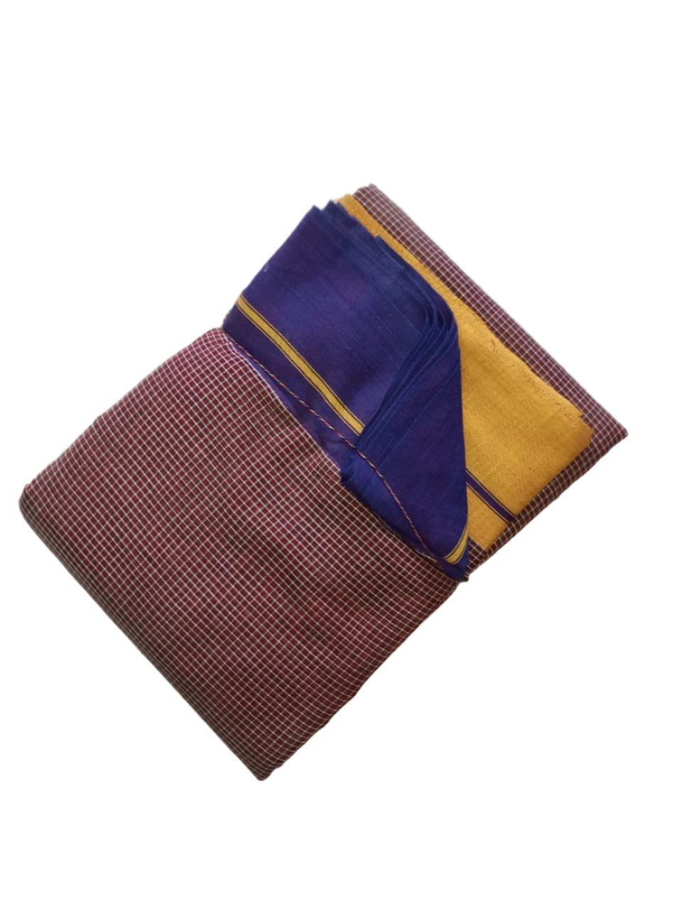 Anchu Patteda Saree With Blue & Yellow Border