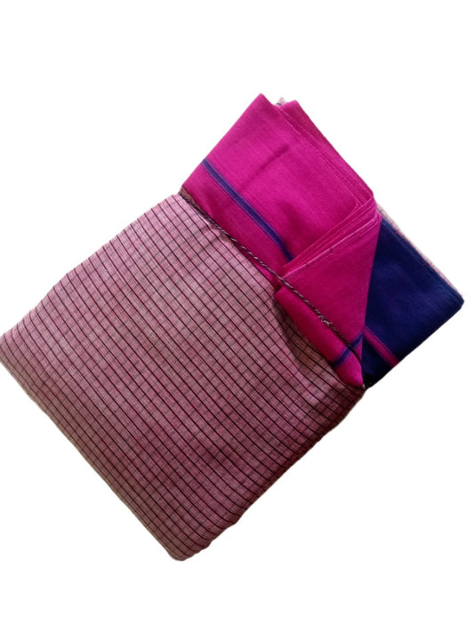 Anchu Patteda Blue with Pink