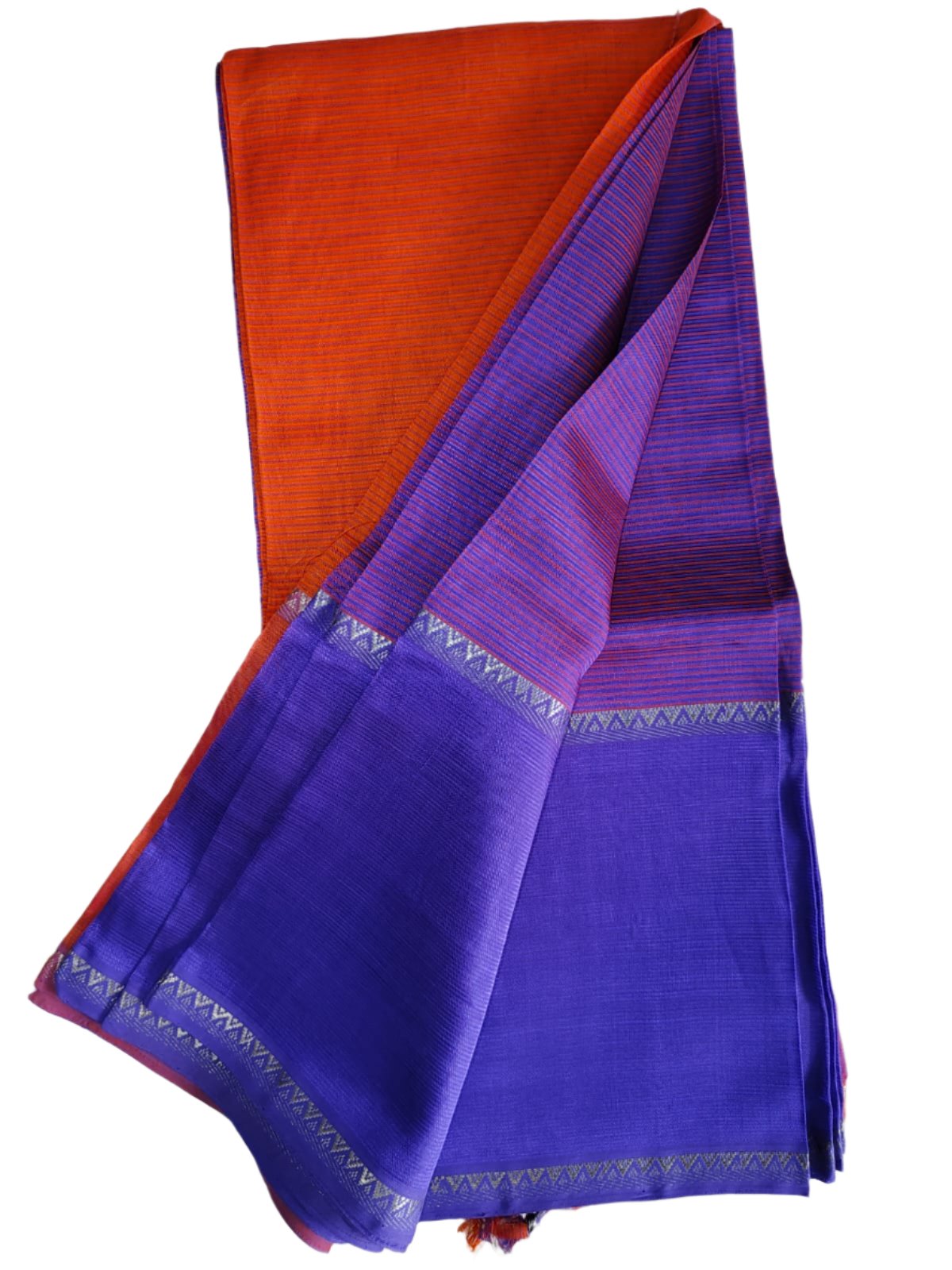 Mangalgiri Cotton Silk Red with Blue