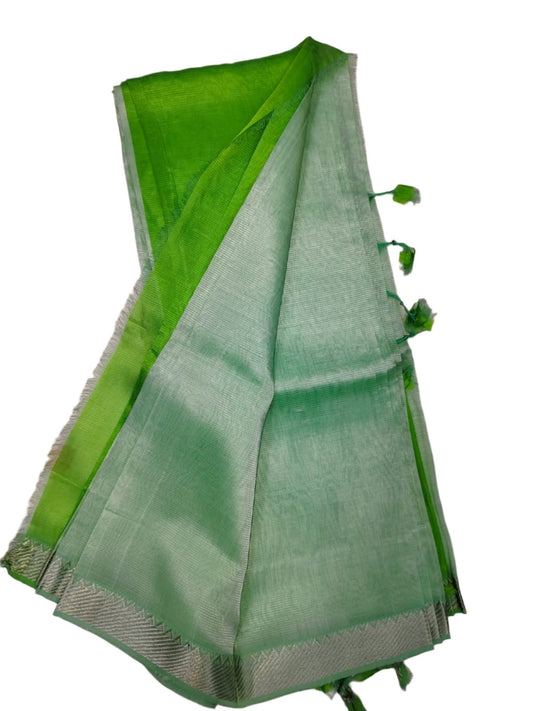 Mangalgiri Cotton Silk Fluorescent Green