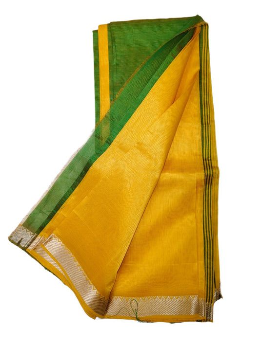 Mangalgiri Cotton Silk Yellow with Green