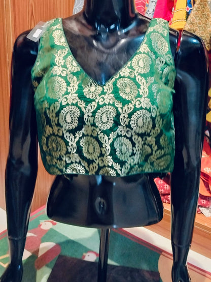 Banarasi Designer Blouse Green