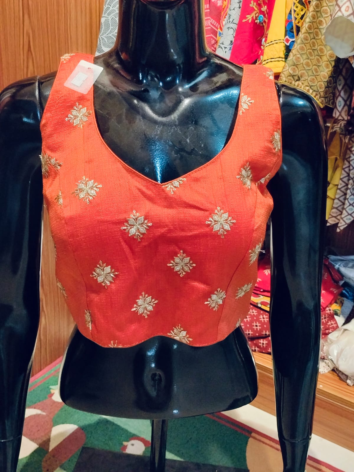 Banarasi Designer Blouse Orange