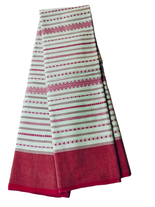 Dhaniakhalli Saree Cream with Maroon