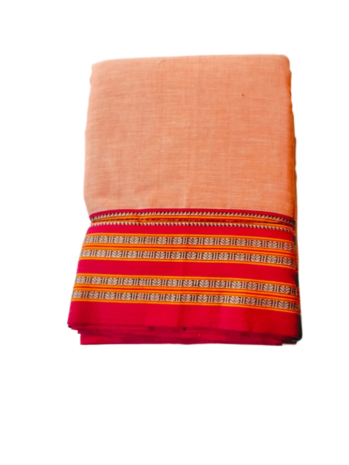 Anchu Patteda Gometini Saree Peach