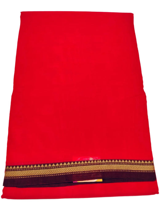 Narayanpet Cotton Saree Bright Red