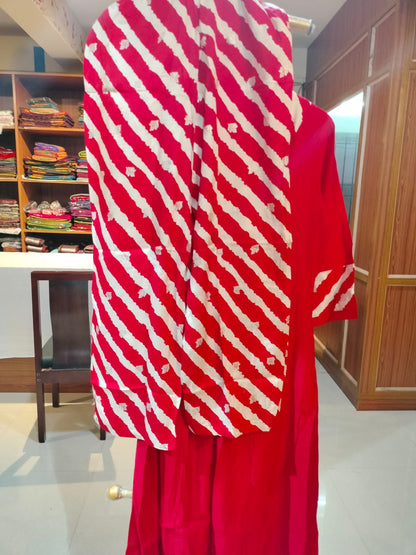 Designer Silk Salwar RED