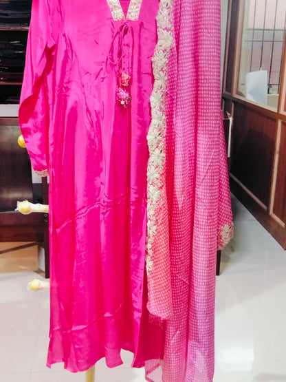 Designer Gajji Silk Salwar Majenta.