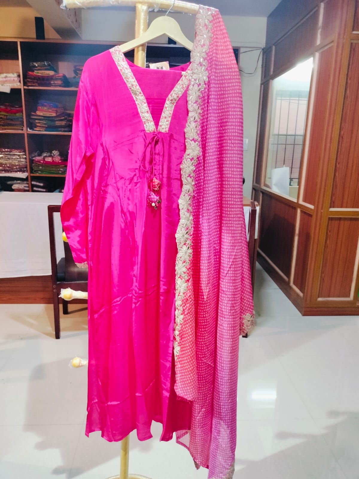 Designer Gajji Silk Salwar Majenta.