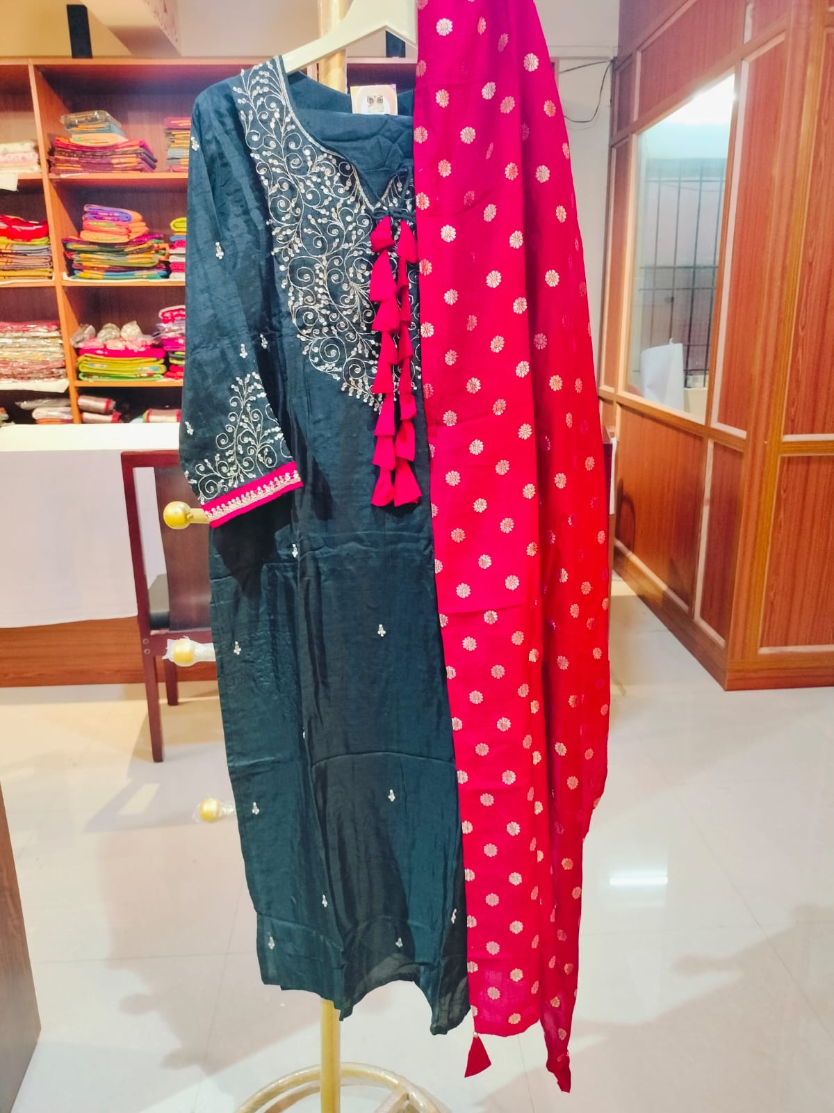 Desginer Silk Salwar Black