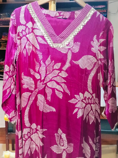 Designer Gajji Salwar and Top Purple