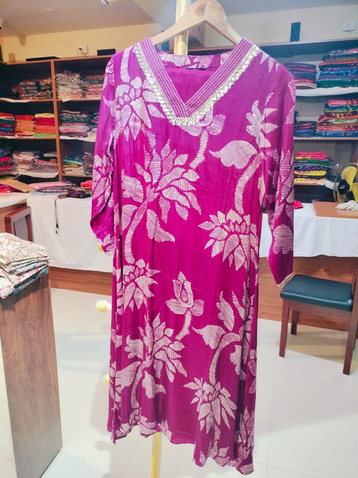 Designer Gajji Salwar and Top Purple