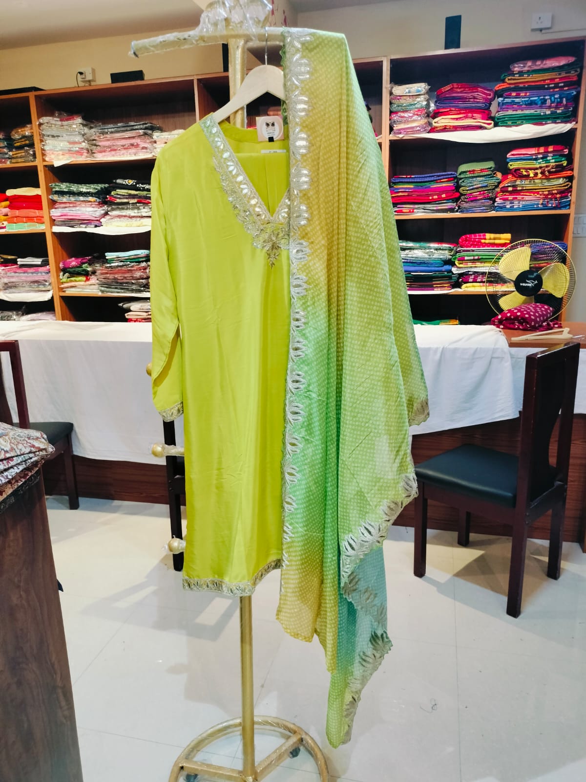 Designer Crepe Silk Salwar Green