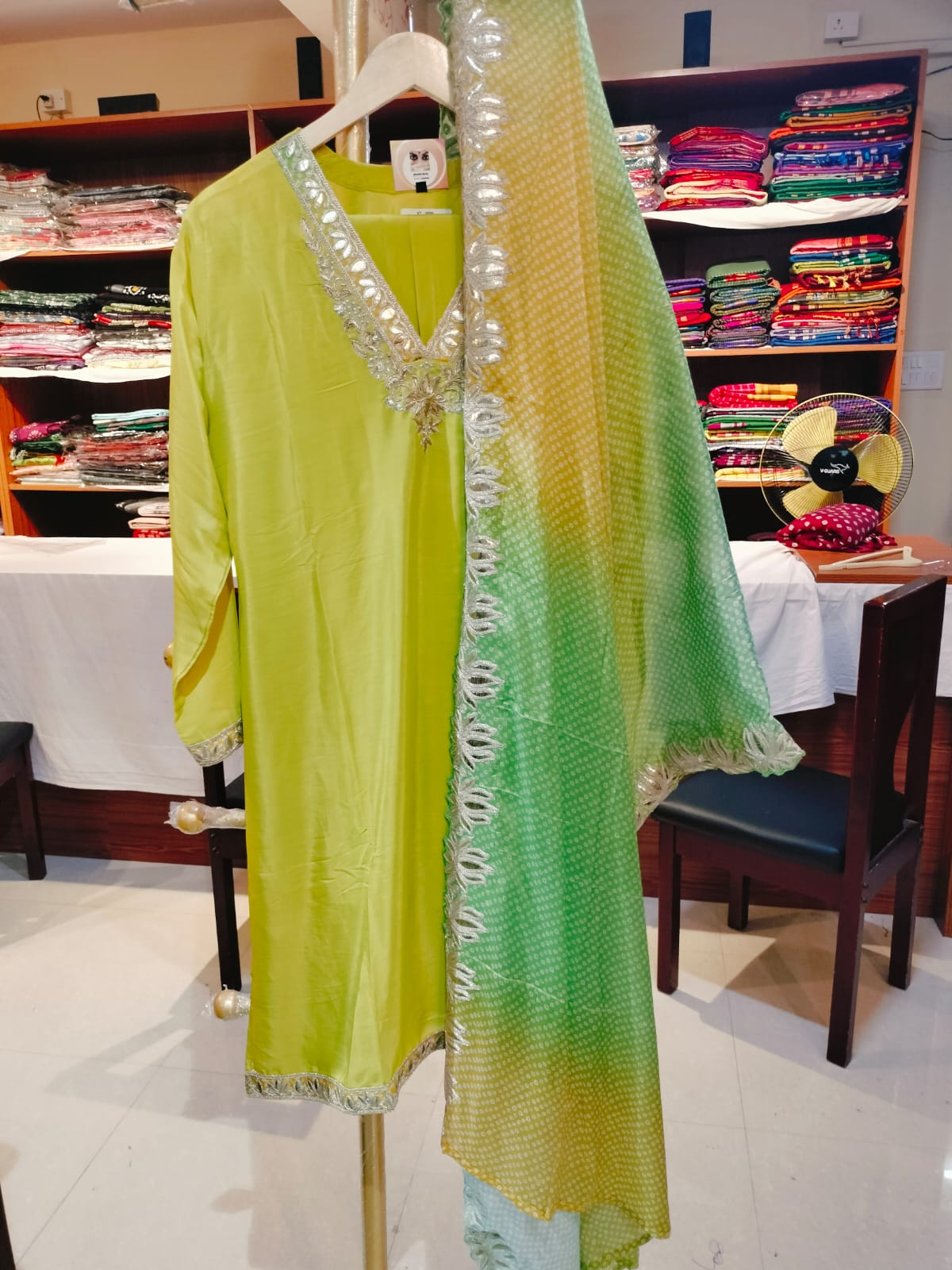 Designer Crepe Silk Salwar Green