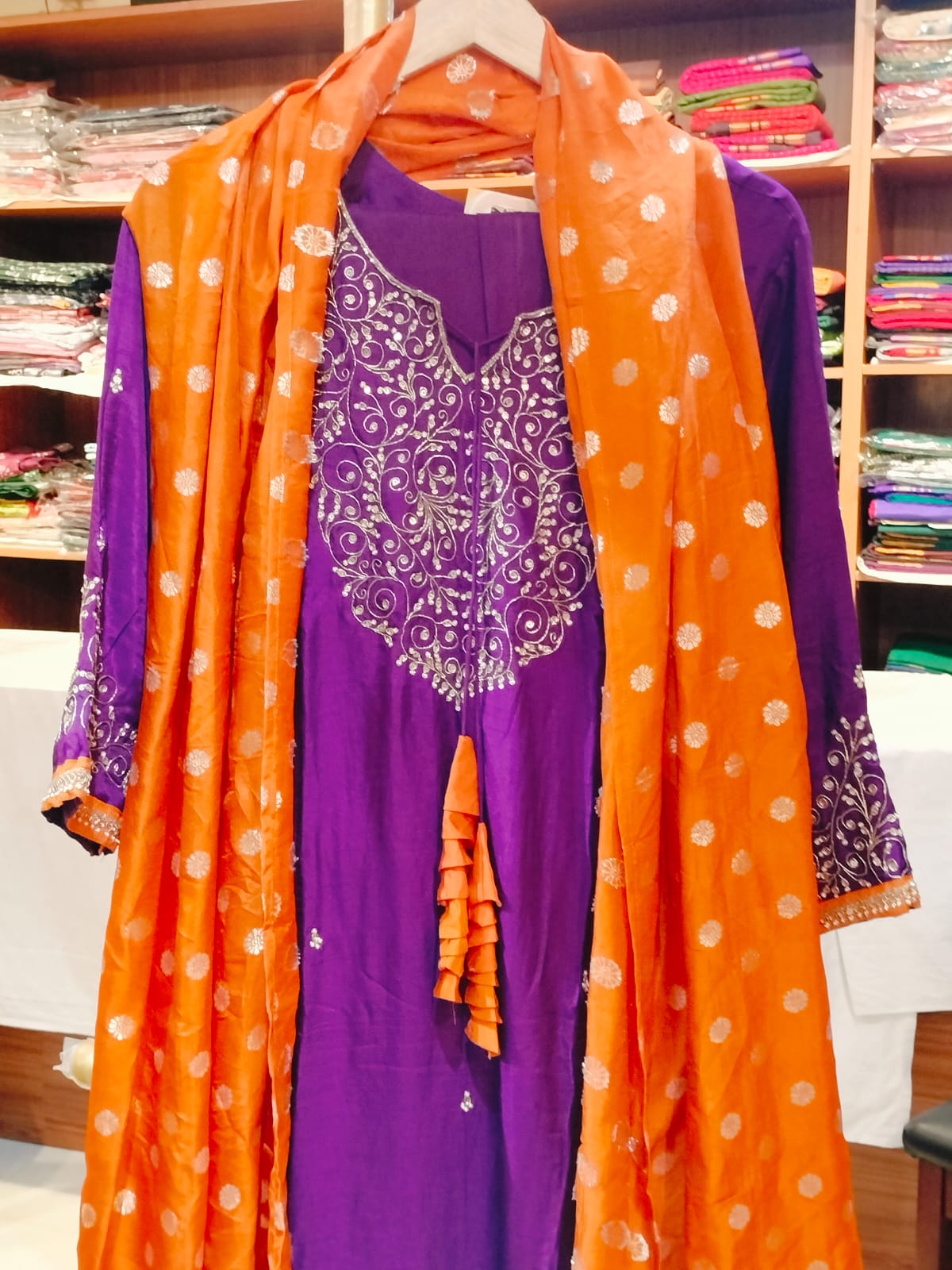 Designer silk salwar Purple