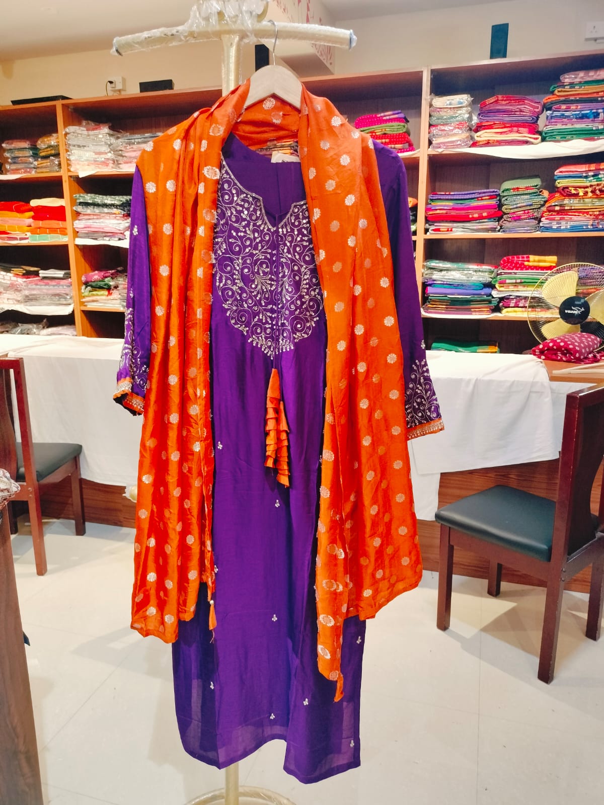 Designer silk salwar Purple