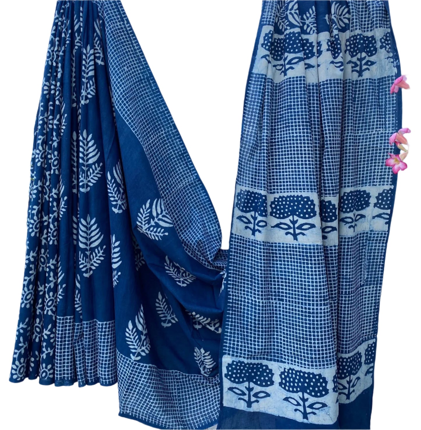 Mul Cotton Saree Indigo