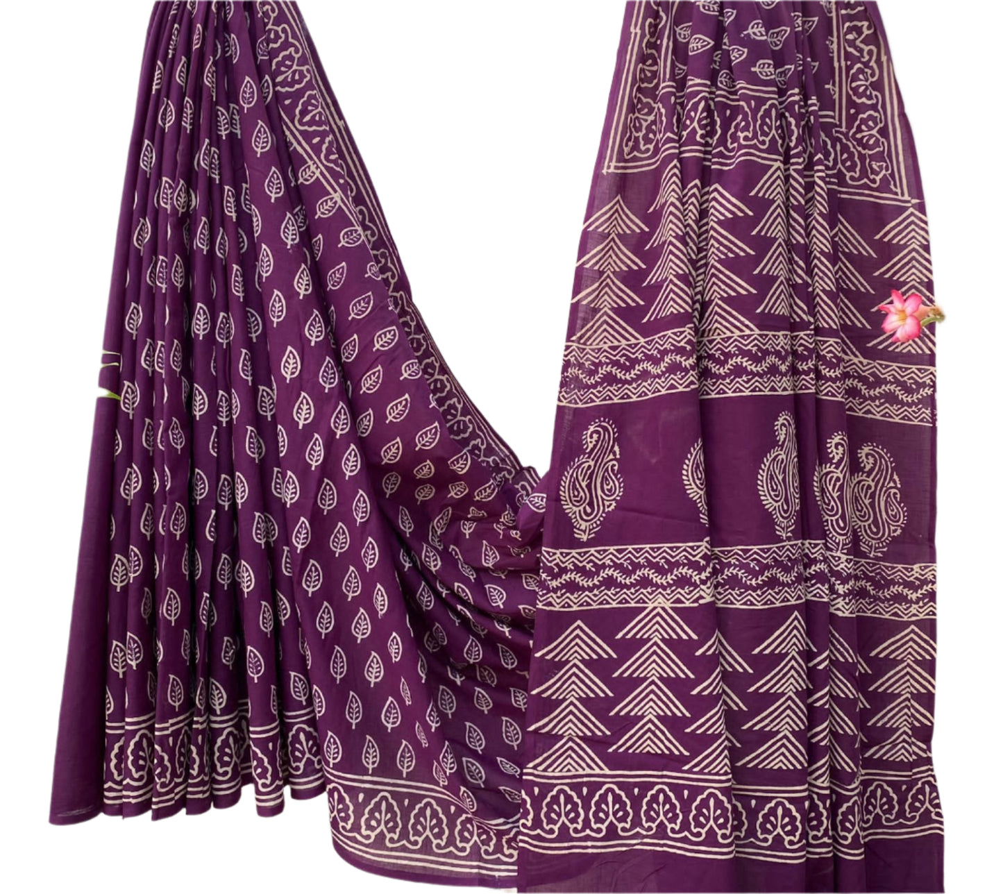Mul Cotton Saree Purple