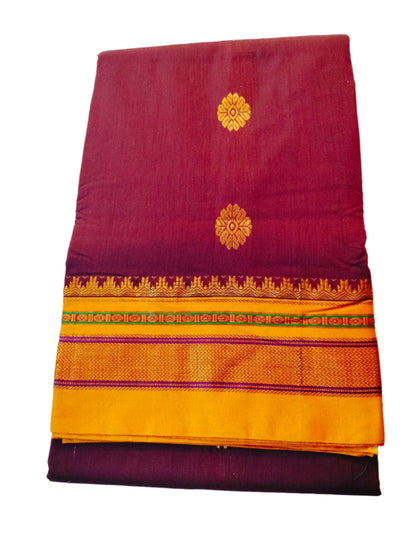 "Ilkal Cotton Saree with Narayanpet Silk Pallu