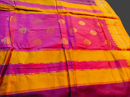 "Ilkal Cotton Saree with Narayanpet Silk Pallu