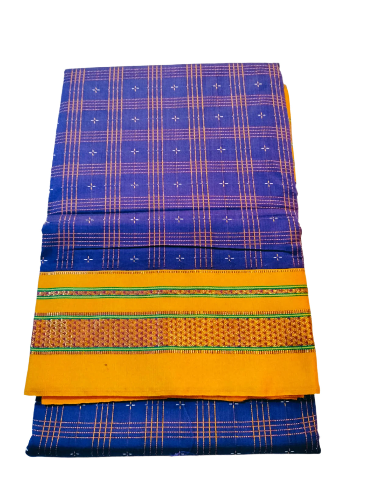 Ilkal Cotton Saree with Narayanpet Viscose Silk Pallu Blue