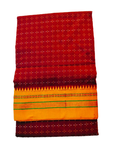 "Ilkal Cotton Saree with Narayanpet Viscose silk saree Maroon