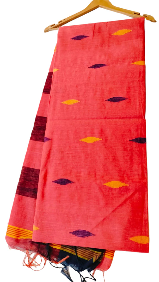 Pure Cotton Saree Peach