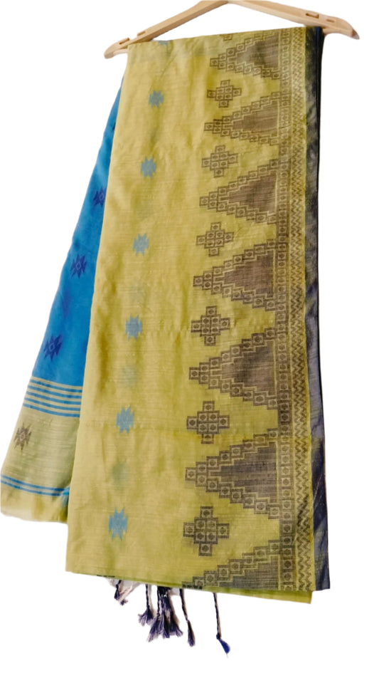 Pure Cotton Saree Green