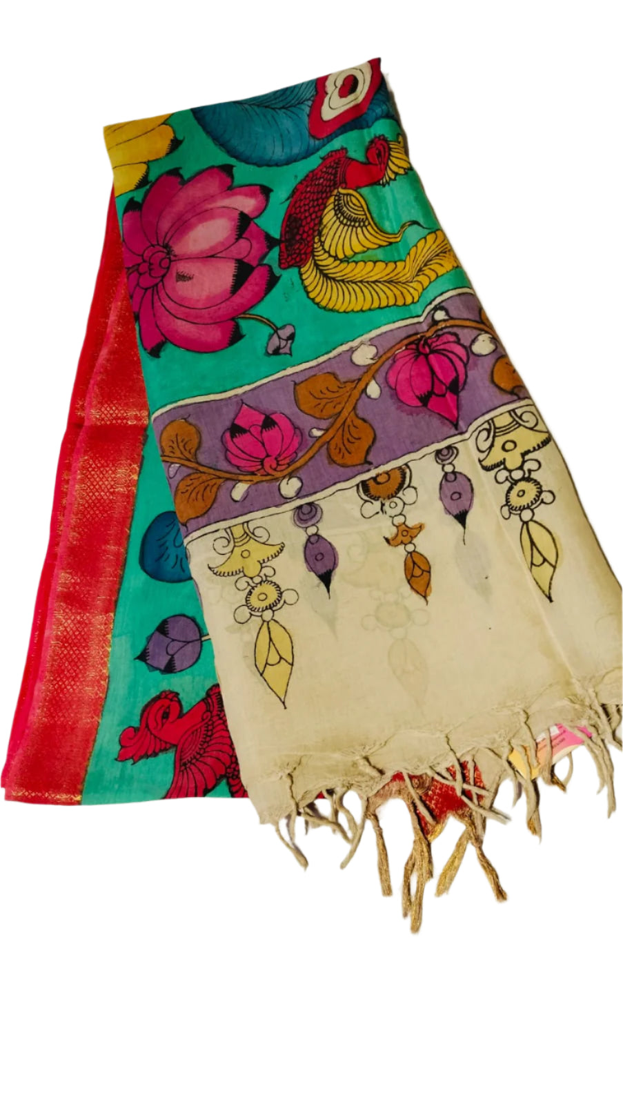 Hand-Painted Pen Mangalgiri Kalamkari Dupatta