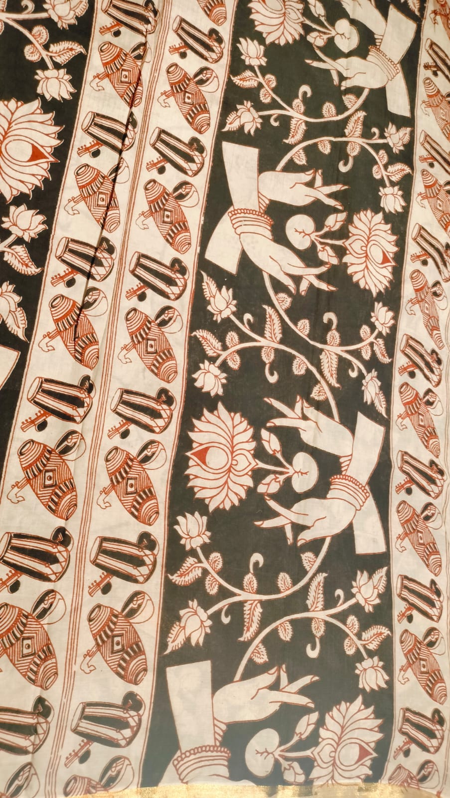 Kalamkari Mangalgiri Silk Khadi Saree – Handcrafted Elegance