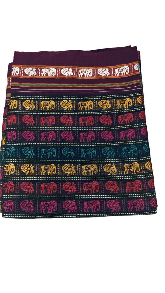 Handloom Pure Cotton Khun Blouse Pieces / Handloom Fabric Online
