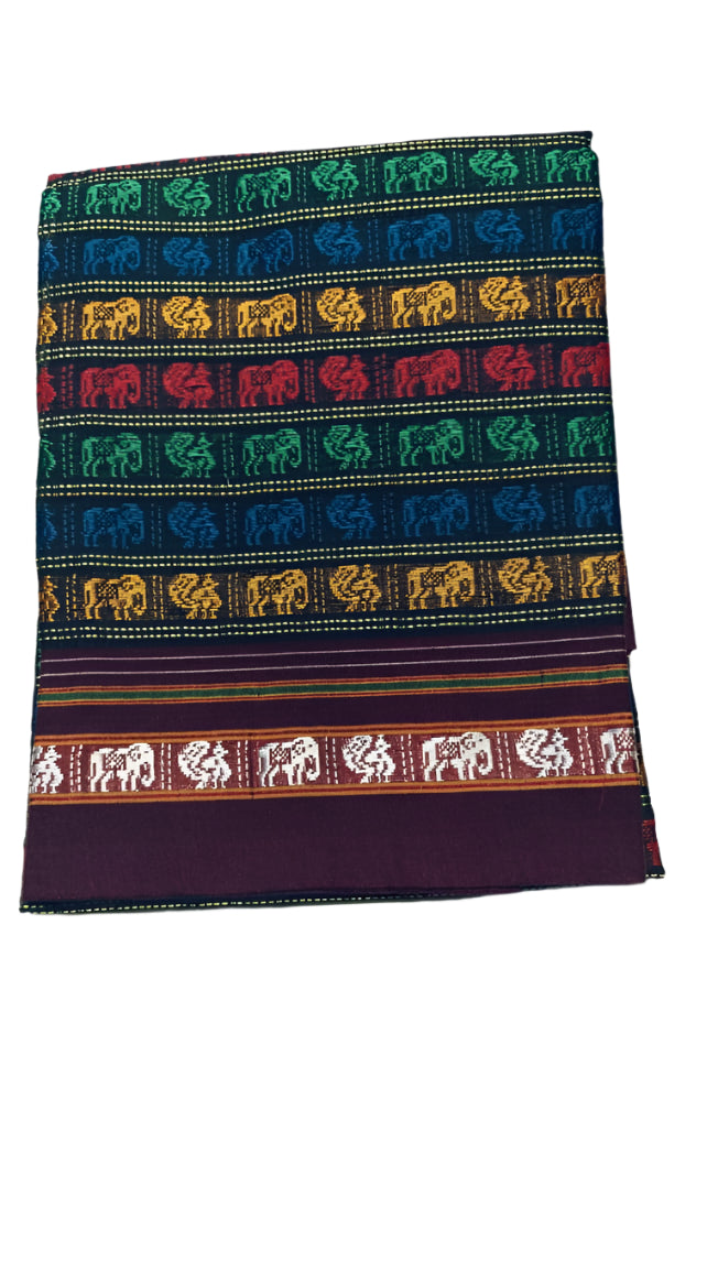 Handloom Pure Cotton Khun Blouse Pieces / Handloom Fabric Online