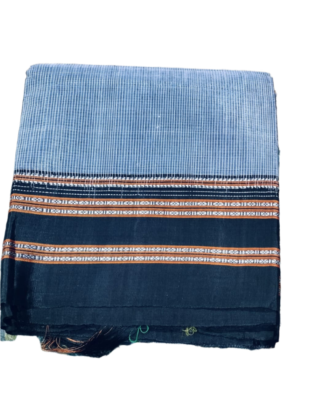 Handloom ILKAL SAREE GREY - Black Resham Pallu
