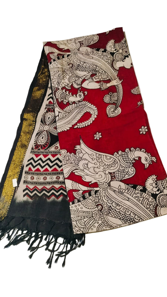Nizam Kalamkari Dupattas – Hand-painted Cotton Dupattas Online