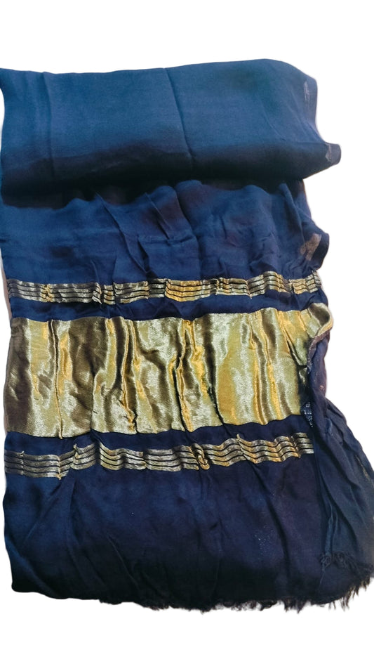 Pure Modal Silk Dupatta with Zari Border - Purple colour