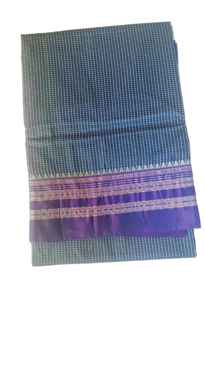Narayanpet Cotton Silk Saree with Ilkal Topi Teni Pallu | Handcrafted Weave
