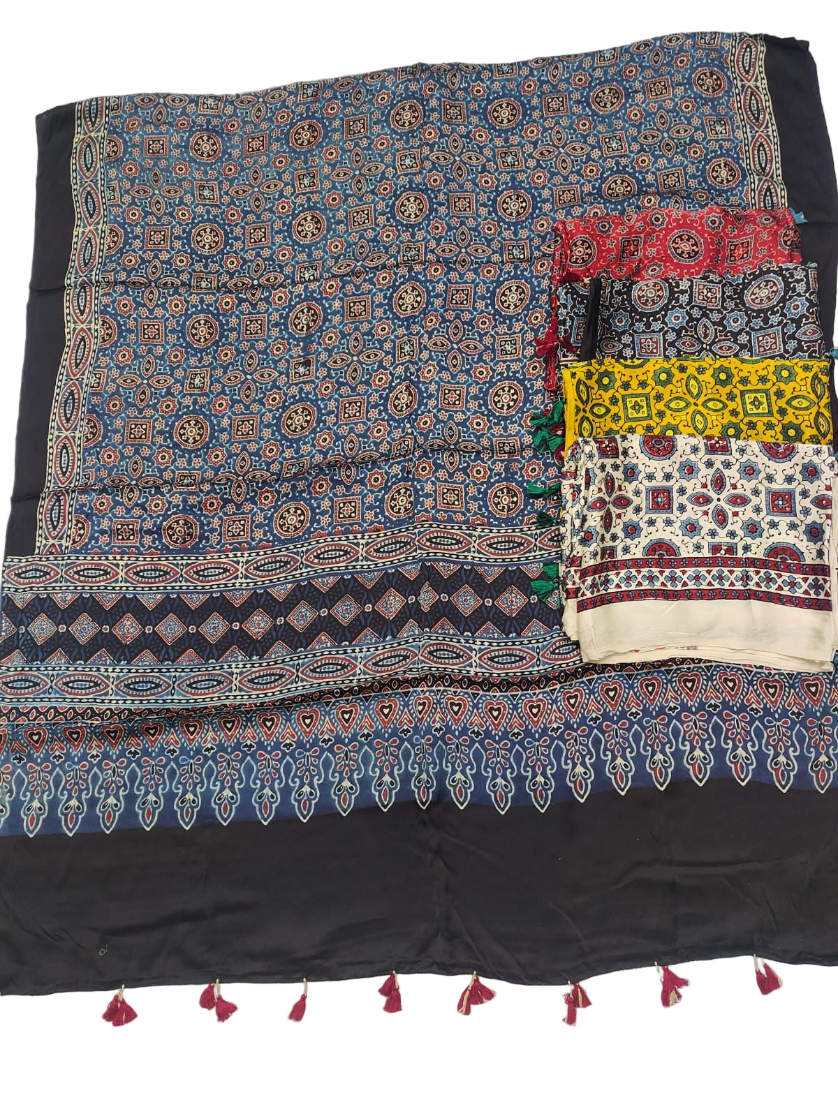 Handcrafted Ajrakh Modal Silk Dupatta – Authentic Block Prints