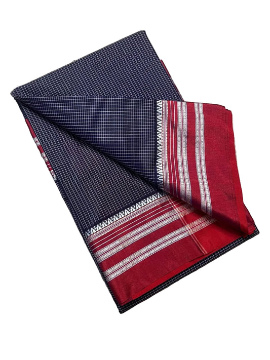 Narayanpet Cotton Silk Saree with Ilkal Topi Teni Pallu | Handcrafted Weave