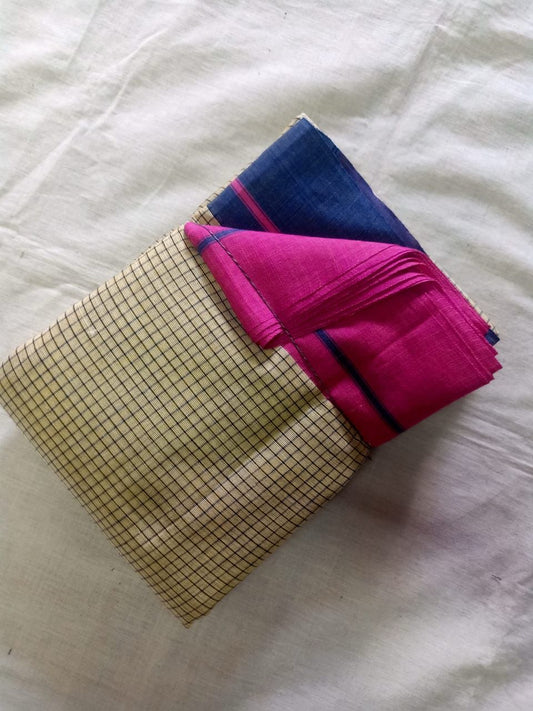 Anchu Patteda Saree With Lemon yellow - Ganga Jamuna