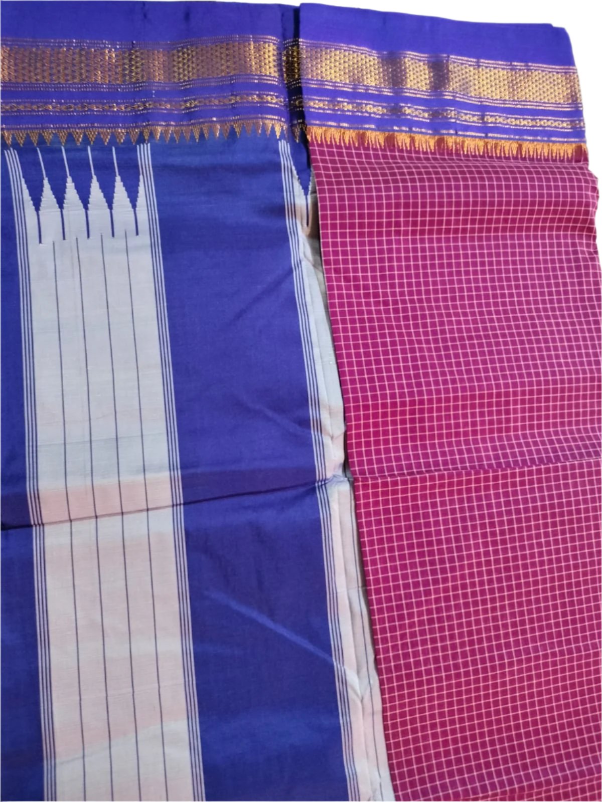 Ilkal Cotton Silk Saree Purple pink