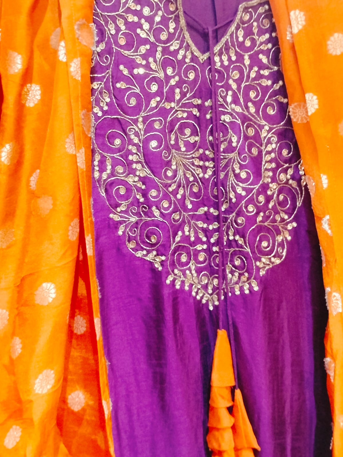 Designer silk salwar Purple